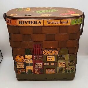 Vintage 1974 Caro Nan Signed Wooden Purse 9.25" X 9.25" X 5.75"